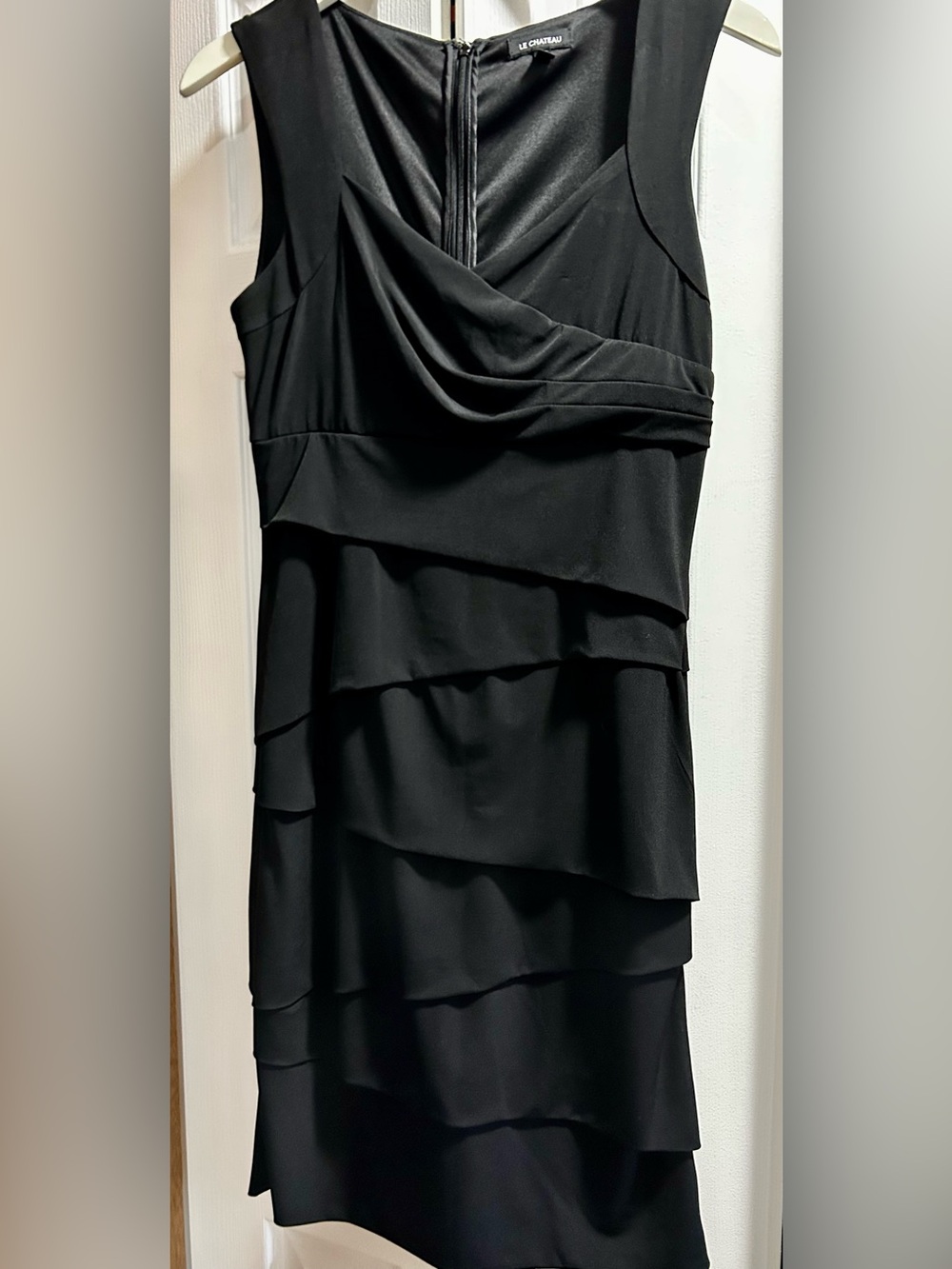 le chateau Black Tiered Party Dress